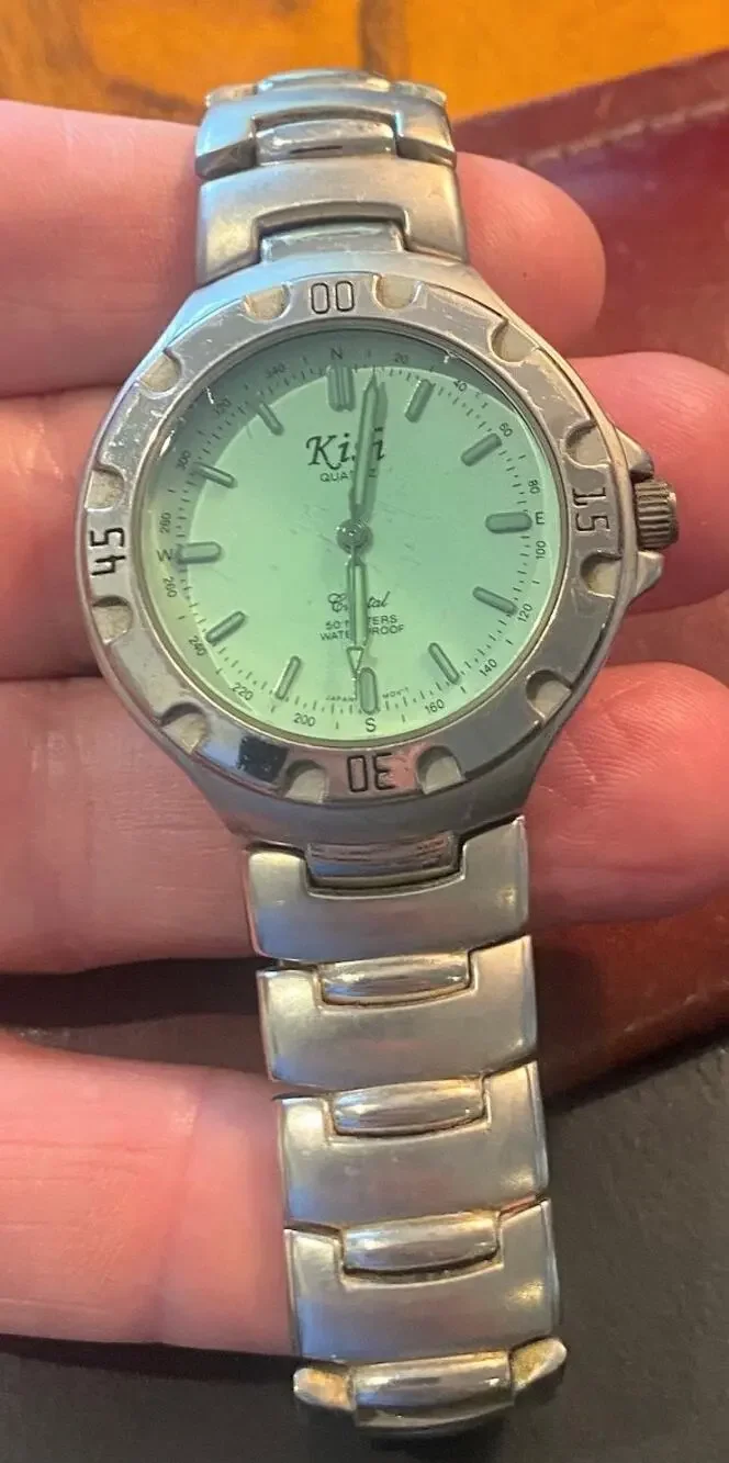 Men's 40mm Brushed Metal Kish Crystal Watch, RW 50M, KHF001